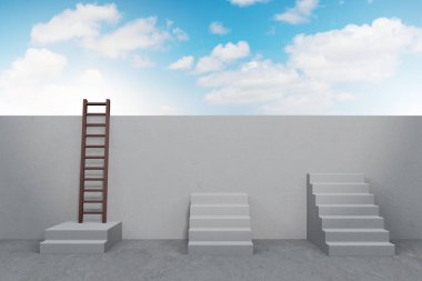 Kariyer merdivenleri kavramı - 3D canlandırma