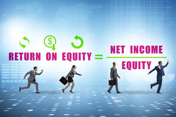 Business people in return on equity concept — Stock Photo, Image