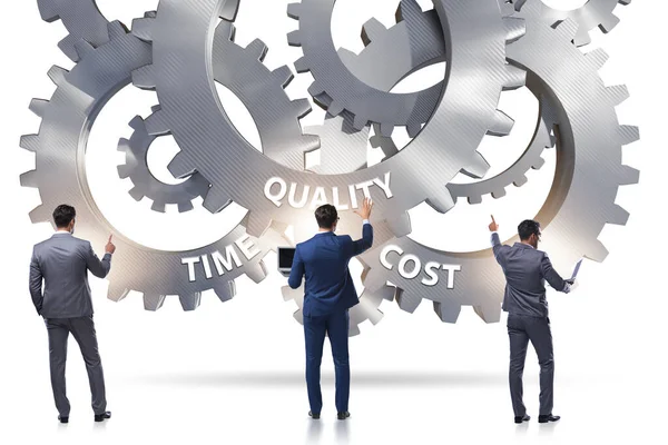 Concept of efficiency with cost time and quality — Stock Photo, Image