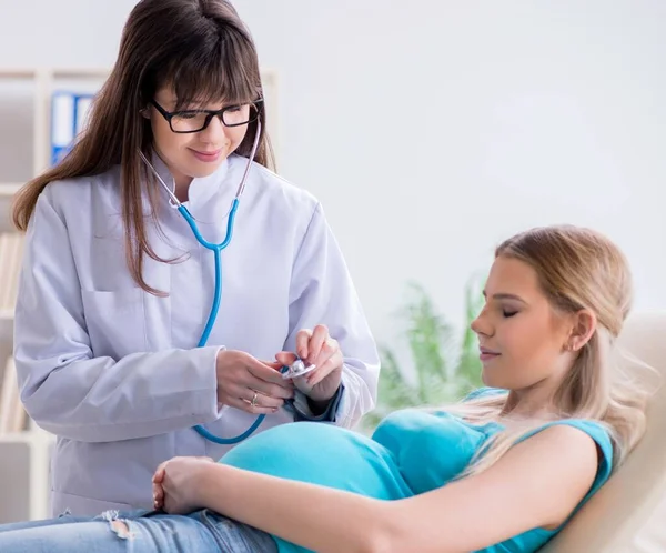 Zwangere vrouw bij regelmatige zwangerschapscontrole — Stockfoto