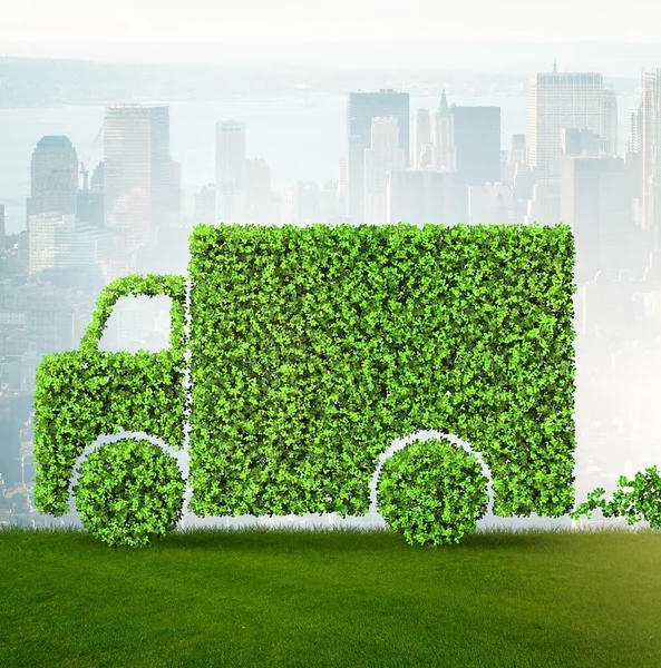 クリーン燃料と環境に優しい車の概念- 3Dレンダリング — ストック写真
