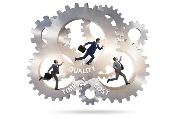 Concept of efficiency with cost time and quality — Stock Photo, Image