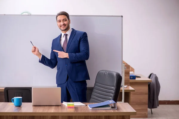 Young handsome employer in teleconference concept — Stock Photo, Image