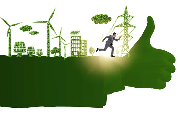 Concepto de medio ambiente verde con empresario — Foto de Stock