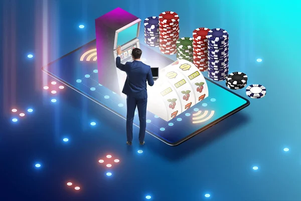 Biznesmen w koncepcji kasyna online — Zdjęcie stockowe