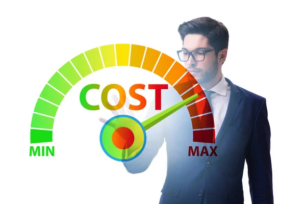 Imprenditore nel concetto di gestione dei costi — Foto Stock