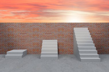 Kariyer merdivenleri kavramı - 3D canlandırma