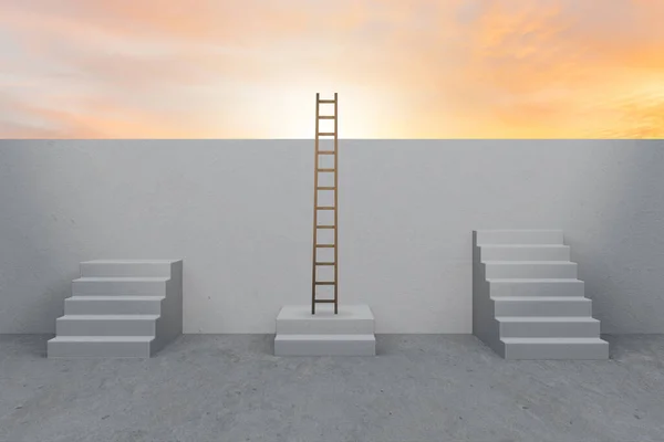 Begrip loopbaanladders - 3d-rendering — Stockfoto