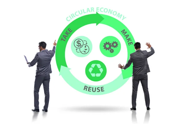 Concepto de economía circular con empresario —  Fotos de Stock