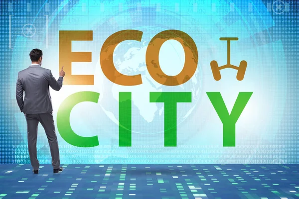 ビジネスマンと生態系の概念のエコシティ — ストック写真