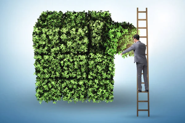Empresario en concepto de ambiente verde — Foto de Stock