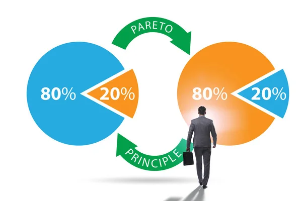 Biznesmen in pareto rule ilustracja — Zdjęcie stockowe