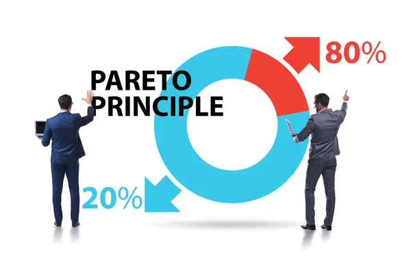 Biznesmen in pareto rule ilustracja — Zdjęcie stockowe