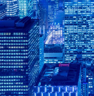 Günbatımında New York Manhattan manzarası