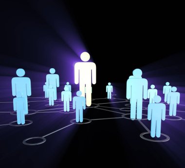 Resimsel insanlarla sosyal ağ kavramı