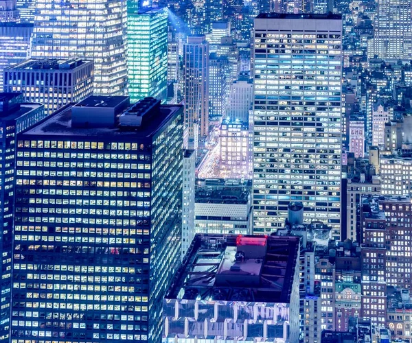 Vista de Nova York Manhattan durante o pôr do sol — Fotografia de Stock