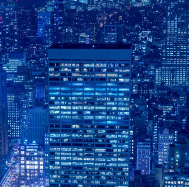 Günbatımında New York Manhattan manzarası