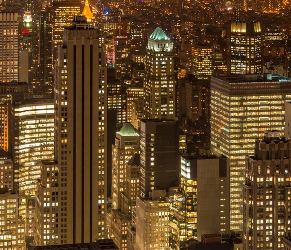 Vista de Nueva York Manhattan durante el atardecer — Foto de Stock