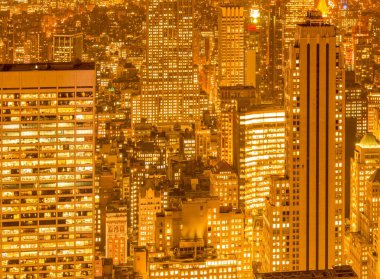 Günbatımında New York Manhattan manzarası