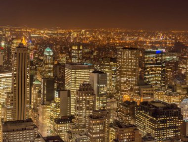 Günbatımında New York Manhattan manzarası