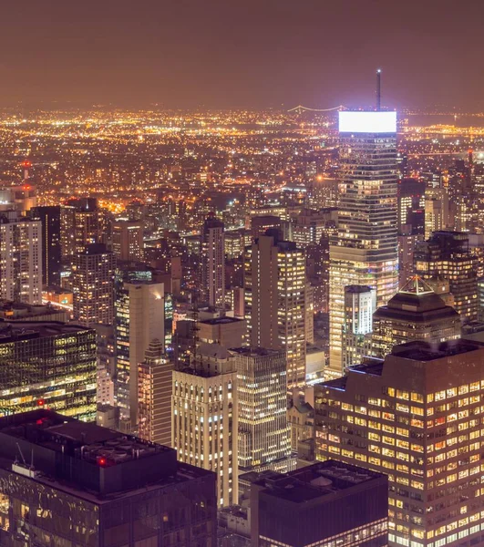 Vue de New York Manhattan pendant les heures de coucher du soleil — Photo