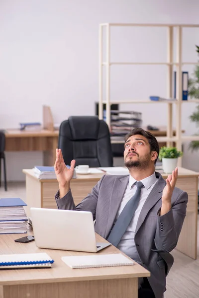 Young male employee working in the office — Stock Photo, Image