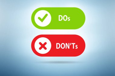 dos ve eksiler arasında seçim yapma kavramı