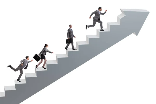 Business people climbing career ladder in business concept — Stock Photo, Image