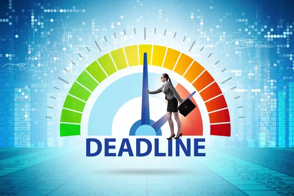 Affärskvinna i deadline och time management koncept — Stockfoto