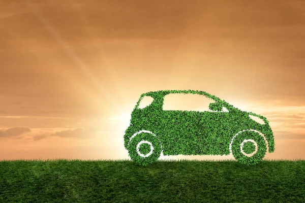 Koncepcja ekologicznego samochodu elektrycznego — Zdjęcie stockowe