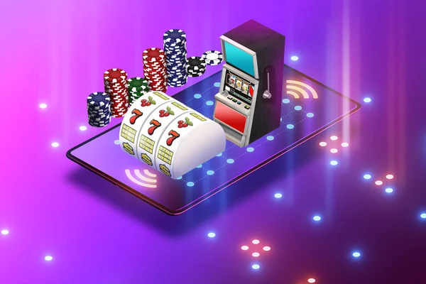 Konzept des Online-Casinos - 3D-Darstellung — Stockfoto