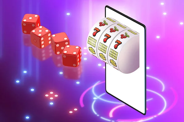 Concepto de casino en línea - 3d renderizado — Foto de Stock