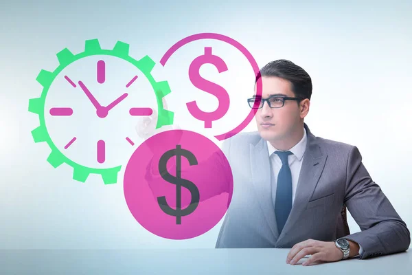 Empresário no tempo é o conceito de dinheiro — Fotografia de Stock