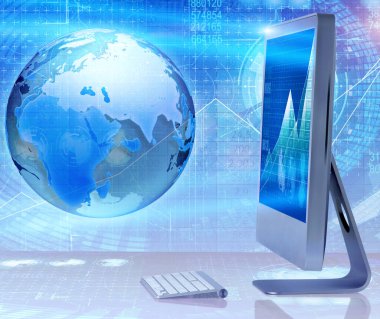 İş konseptinde bilgisayar ekranı