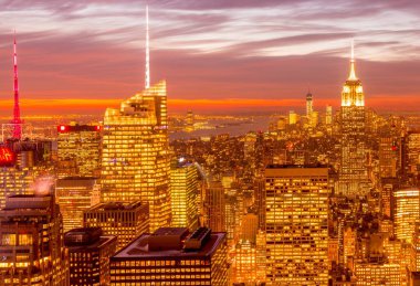 New York - 20 ARALIK 2013: Aşağı Manhattan 'ın Görünümü