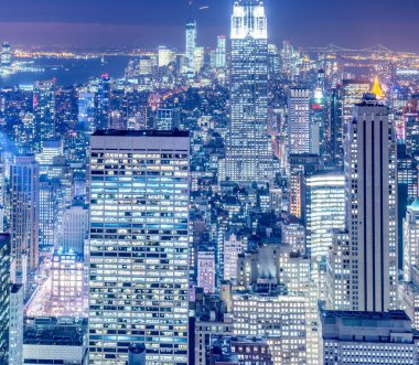 Günbatımında New York Manhattan manzarası