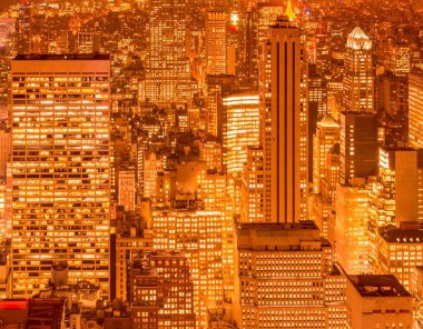 Günbatımında New York Manhattan manzarası