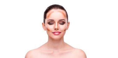 Güzel kadın moda kavramı üzerinde beyaz izole