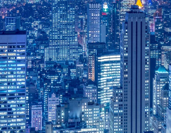 Uitzicht op New York Manhattan tijdens zonsondergang — Stockfoto