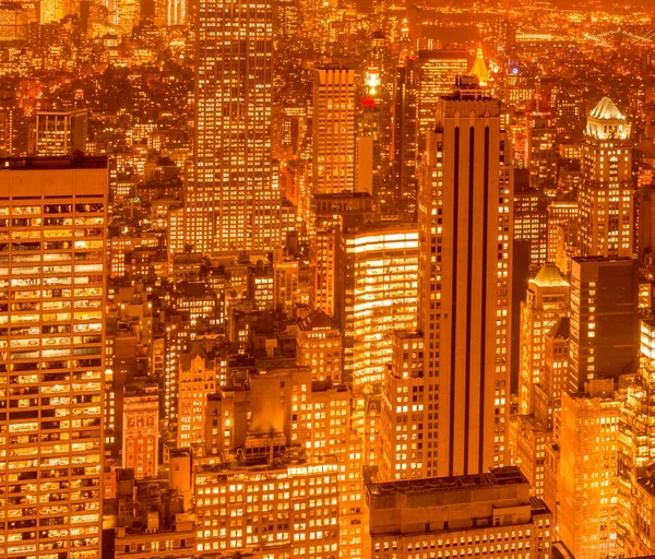 Vue de New York Manhattan pendant les heures de coucher du soleil — Photo