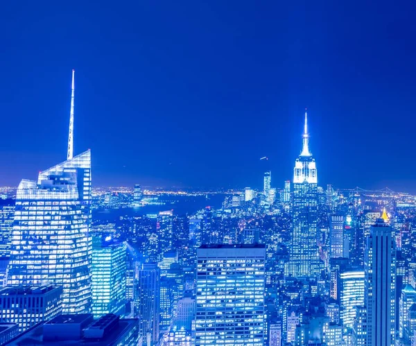 Vue de New York Manhattan pendant les heures de coucher du soleil — Photo