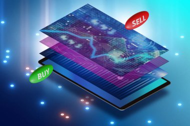 Çevrimiçi ticaret kavramı - 3D görüntüleme