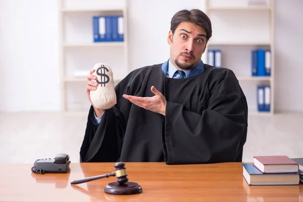 Juez joven trabajando en la sala del tribunal —  Fotos de Stock