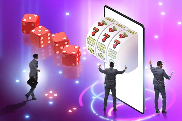 Businessman in online casino concept — Stock Photo, Image