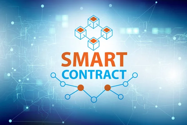 Smart contract as illustration of blockchain concept