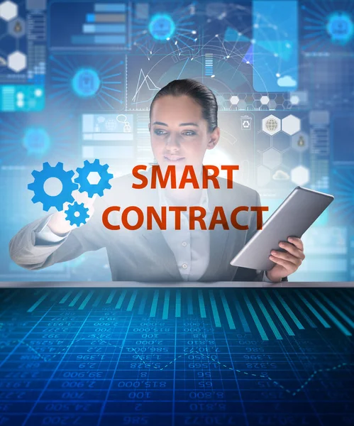 Smart contract as illustration of blockchain concept — Stock Photo, Image