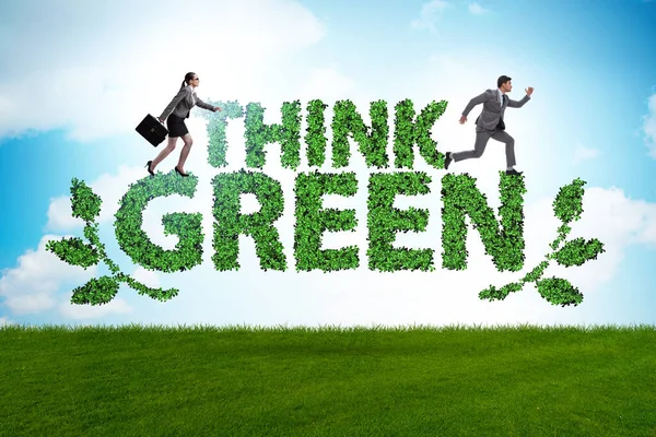 Empresario en pensar concepto verde — Foto de Stock