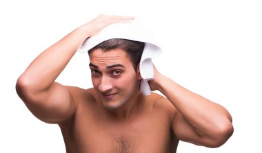 Genç yakışıklı beyaz izole