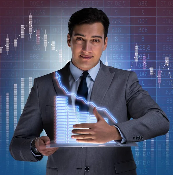 Mann im Aktienhandel Geschäftskonzept — Stockfoto
