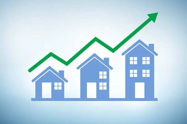 Wachstum der Immobilienmärkte führt zu einer Blase — Stockfoto